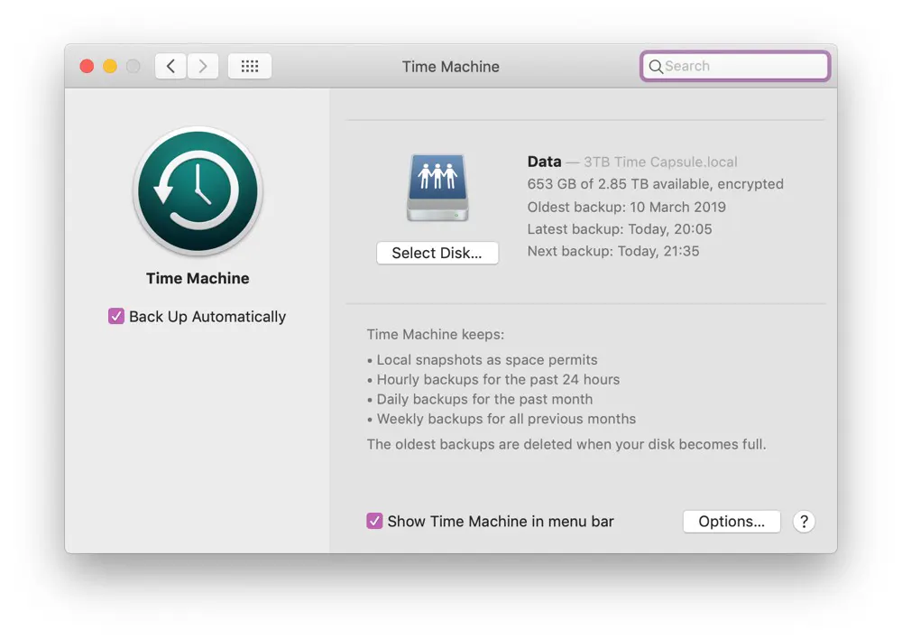 Time Machine mac