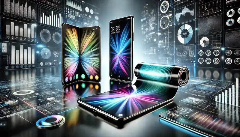 Flexible smartphones in futuristic design