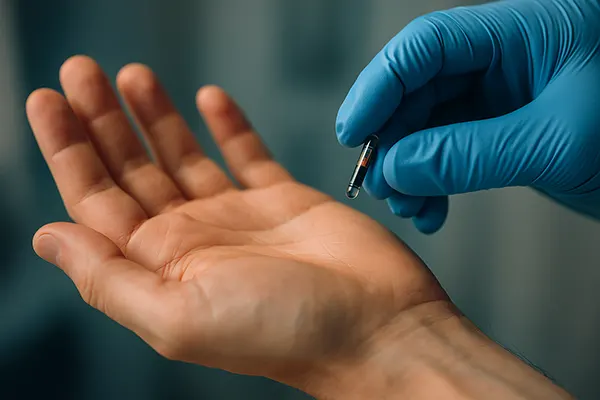 Microchip under skin