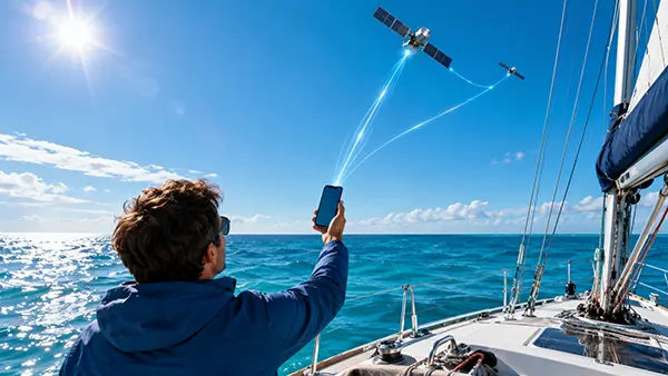 Smartphone satellite connection